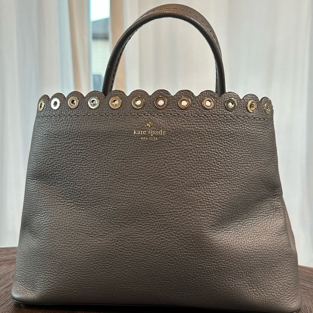 Kate Spade Paloma Road Mini Janell Gray Leather Satchel Crossbody